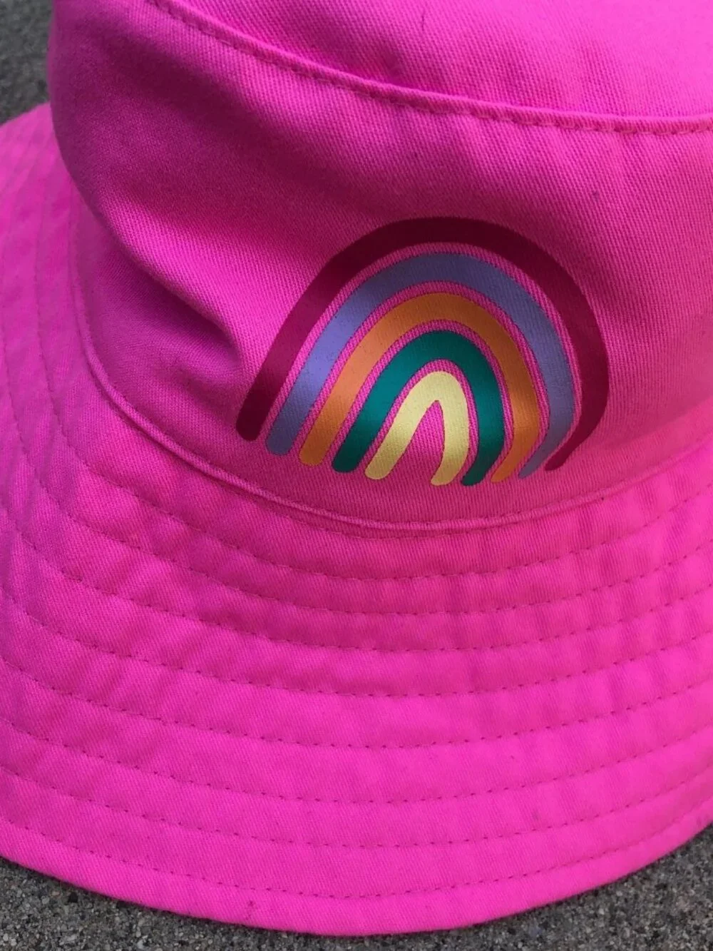 TARGET Rainbow Reversible Bucket Hat Women's One Size Pink Sun Cap